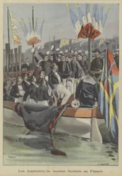 Schwedische Marinekadetten in Frankreich