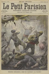 Schreckliche Explosion an Bord des Dampfschiffs La France