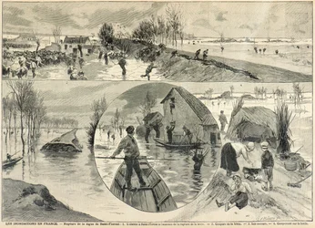 Die Überschwemmungen von Saint Florent in der Loire