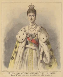 Zarin Alexandra von Russland in ihren Krönungsroben