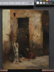 Bettler an einer Tür, 1870