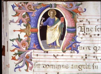 Ms 558 f.60v Historisierte Initiale 