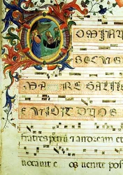 Ms 558 f.9r Historisierte Initiale 