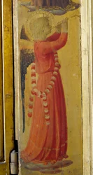 Engel, der eine Trompete spielt (Detail)