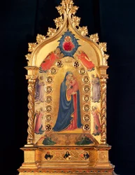 Die Jungfrau mit dem Reliquiarstern mit Jungfrau und Kind, Heiliger Pere, Heiliger Petrus, Heiliger Dominikus und Heiliger Thomas von Aquin