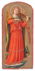 Farblithografie Fra Angelico Engel spielt Geige, ca. 1910