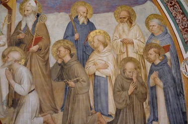 Kreuzigung mit Heiligen