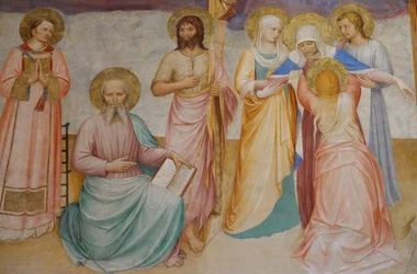 Kreuzigung mit Heiligen