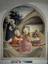 Die Beweinung Christi. Fresko von Guido di Pietro