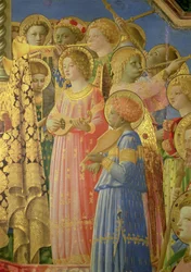 Die Krönung der Jungfrau, Detail mit musizierenden Engeln, um 1430-32 (Detail von 60319)