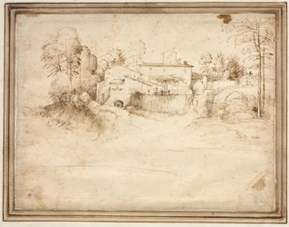 Bauernhaus am Hang eines Hügels, um 1508