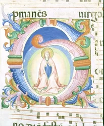 Missale 558 f.92 Historisierte Initiale 