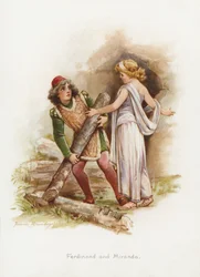 Ferdinand und Miranda (Chromolitho)