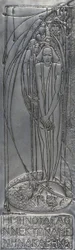Repoussé-Weißmetallplatte, 1893
