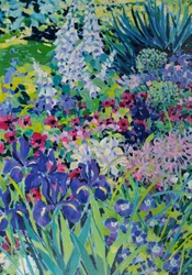 Frühsommergrenze (Iris und weiße Fingerhüte), 2022