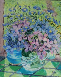 Hortensien und Michaelmas-Gänseblümchen, 2021