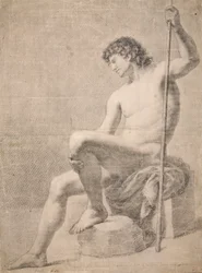 Sitzender männlicher Akt