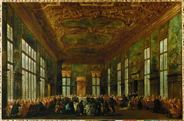 Zeremonialmahl im Dogenpalast im Großen Ratssaal