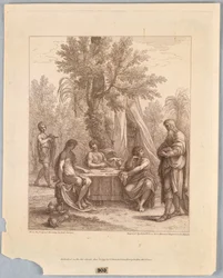Abraham bewirtet drei Engel
