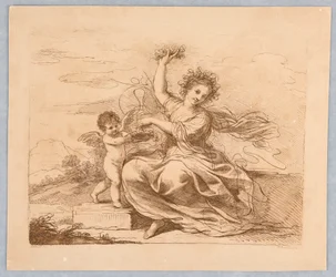 Flora mit einem Cupido