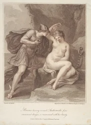 Perseus, der Andromeda aus unmittelbarer Gefahr gerettet hat, verliebt sich in ihre Schönheit