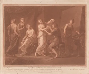 Zeuxis komponiert das Bild der Juno