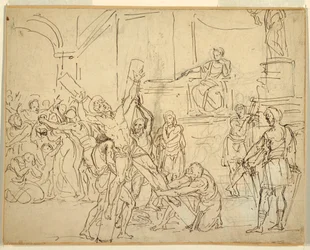 Zeichnung, Martyrium des Hl. Andreas, 1825-50
