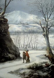 Paar auf der Straße mitten im Winter (Francesco Foschi)