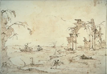 Capriccio mit einem Sturm auf der Lagune