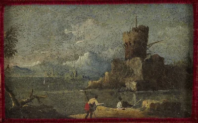 Küstenlandschaft mit Festung