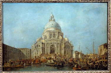 Der Doge von Venedig geht zur Kirche Santa Maria della Salute am 21. November