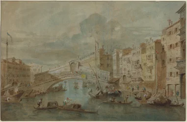 Blick auf die Rialtobrücke, Venedig