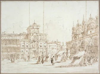 Ansicht von Venedig: der Uhrturm am Markusplatz