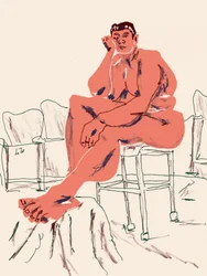 Entspannte Sitzende Figur