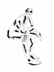Sitzende Nachdenkliche Figur