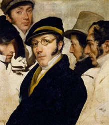 Selbstporträt mit Freunden Migliara, Palagi, Grossi, Molteni, um 1825