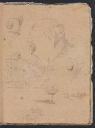 Verona Skizzenbuch: Architektonische Motive mit weiblichem Kopf (Seite 45)