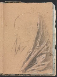 Verona Skizzenbuch: Weiblicher Kopf mit Draperie Seite 81, 1760