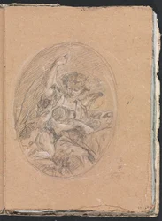 Verona Skizzenbuch: Figur mit Kind im Rundel (Seite 67)