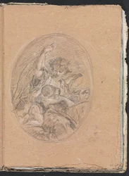 Verona Skizzenbuch: Figur mit Kind im Rundbild