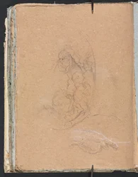 Verona Skizzenbuch: Figuren in einem Rundel mit einer Handstudie Seite 70, 1760