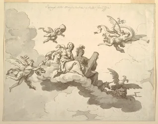 Entwurf für eine bemalte Decke: Triumph der Sanftmut und Stärke