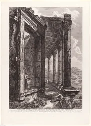Ansicht der Tür und des Peristyls des Tempels der Vesta