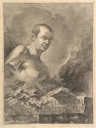 Porträt von G.B. Piranesi in Nachahmung einer antiken Büste, aus Opere varie di Architettura