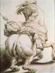 Reiter, von einem Speer durchbohrt, 16. Jahrhundert
