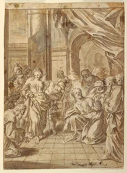Zeichnung, Christus und die Ehebrecherin, 1750–1760