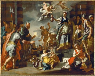 Judith zeigt dem Volk das Haupt des Holofernes, um 1730