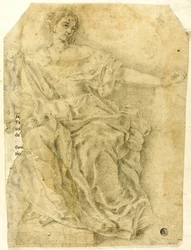Sitzende allegorische Frauenfigur
