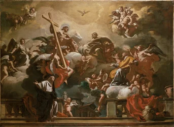 Die Heilige Dreifaltigkeit mit dem heiligen Philipp Neri in Herrlichkeit, ca. 1727-1730
