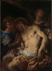 Der von Engeln gestützte tote Christus